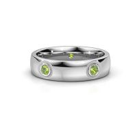 Image of Wedding ring WH0139L25BP<br/>950 platinum ±5x2 mm<br/>Peridot