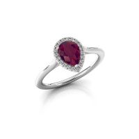 Image of Engagement ring seline per 1<br/>950 platinum<br/>Rhodolite 7x5 mm