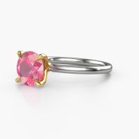 Image of Engagement Ring Crystal Rnd 1<br/>585 white gold<br/>Pink sapphire 8 mm