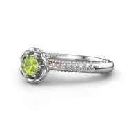 Afbeelding van Aanzoeksring Abbey<br/>585 witgoud<br/>Peridoot 4.2 mm