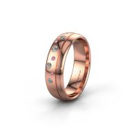 Image of Wedding ring WH0317L36AP<br/>585 rose gold ±6x1.7 mm<br/>Pink sapphire