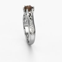 Image of Engagement ring Shan 950 platinum smokey quartz 6 mm