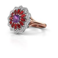 Image of Engagement ring Franka 585 rose gold amethyst 4 mm