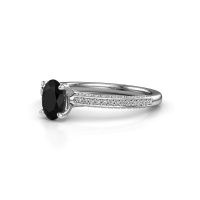 Afbeelding van Verlovingsring Elenore ovl 585 witgoud zwarte diamant 0.78 crt