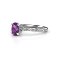 Image of Engagement ring saskia 1 ovl<br/>950 platinum<br/>Amethyst 7x5 mm