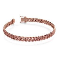 Image of Cuban bracelet ±0.31 in rose gold pink sapphire