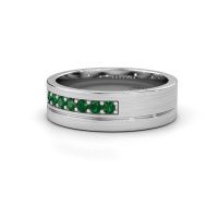 Image of Wedding ring WH0312L16AM<br/>950 platinum ±6x1.7 mm<br/>Emerald