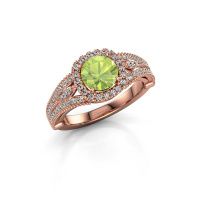 Image of Engagement ring Darla 585 rose gold peridot 6.5 mm