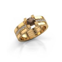 Image of Engagement ring Myrthe<br/>585 gold<br/>Smokey quartz 5 mm