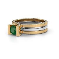 Image de Bague de fiançailles kenisha<br/>585 or jaune<br/>Emeraude 5 mm