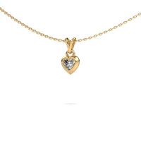 Image of Pendant Charlotte Heart 585 gold lab grown diamond 0.25 crt