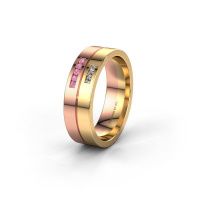Image of Wedding ring WH0207L16AP<br/>585 rose gold ±6x1.7 mm<br/>Pink sapphire