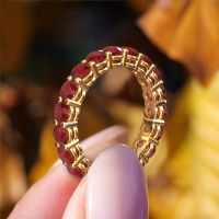 Image of Stackable ring Michelle full 3.4 585 gold ruby 3.4 mm