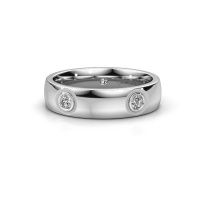 Image of Wedding ring WH0139L25BP<br/>585 white gold ±5x2 mm<br/>Lab-grown diamond