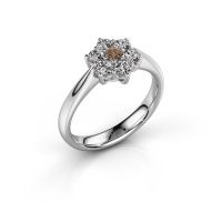Afbeelding van Promise ring Chantal 1 950 platina bruine diamant 0.08 crt