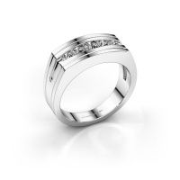 Image de Bague pour homme Huub<br/>585 or blanc<br/>Diamant synthétique 0.56 crt