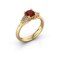 Afbeelding van Verlovingsring Monika RND<br/>585 goud<br/>Robijn 5.5 mm