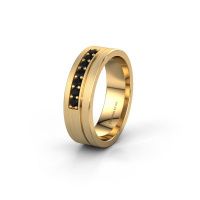 Image of Wedding ring WH0312L16AM<br/>585 gold ±6x1.7 mm<br/>Black diamond