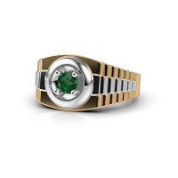 Image de Bague pour homme edward<br/>585 or jaune<br/>Emeraude 4.7 mm