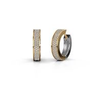 Image of Hoop earrings Renee 6 12 mm 585 gold zirconia 1 mm