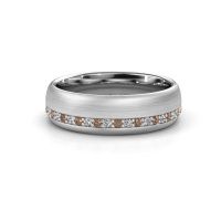 Image of Wedding ring WH0303L36BMP<br/>585 white gold ±6x2 mm<br/>Brown diamond