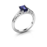 Image of Engagement ring shannon eme<br/>585 white gold<br/>Sapphire 7x5 mm