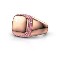 Image of Men's ring Pascal 585 rose gold pink sapphire 1.1 mm