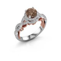 Afbeelding van Verlovingsring Leora<br/>585 witgoud<br/>bruine diamant 1.468 crt