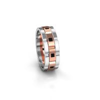 Afbeelding van Heren ring Ricardo 2 585 rosé goud zwarte diamant 0.63 crt
