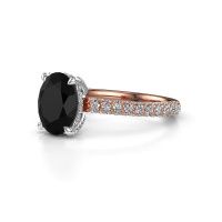 Image of Engagement ring saskia 2 ovl<br/>585 rose gold<br/>black diamond 2.868 crt