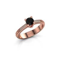 Afbeelding van Verlovingsring Mei 585 rosé goud zwarte diamant 0.529 crt