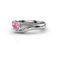 Afbeelding van Verlovingsring Ceylin 950 platina roze saffier 4 mm