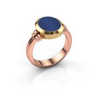 Afbeelding van Zegelring Jake 2<br/>585 rosé goud<br/>Lapis lazuli 12x10 mm