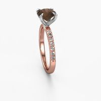 Image of Engagement Ring Crystal Rnd 2<br/>585 rose gold<br/>Smokey Quartz 7.3 Mm