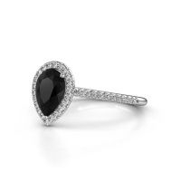 Image of Engagement ring seline per 2<br/>585 white gold<br/>Black diamond 1.545 crt