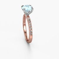 Image of Engagement Ring Crystal Rnd 2<br/>585 rose gold<br/>Aquamarine 7.3 Mm