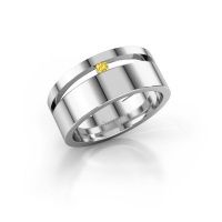 Afbeelding van Ring angie<br/>950 platina<br/>Gele saffier 2 mm