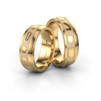 Image of Wedding rings set WH2002LM27B ±7x2 mm 14 Carat gold diamond 0.008 crt