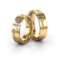 Image of Wedding rings set WH2094LM16C ±6x2.2 mm 14 Carat gold diamond 0.10 crt