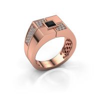 Afbeelding van Heren ring Rogier<br/>585 rosé goud<br/>Zwarte diamant 1.002 crt
