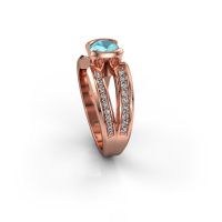 Image of Men's ring rowan<br/>585 rose gold<br/>Blue topaz 6.5 mm