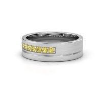 Afbeelding van Trouwring WH0312L16AM 950 platina gele saffier ±6x1.7 mm