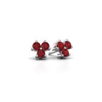 Image of Stud earrings Shirlee 950 platinum ruby 3 mm