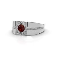 Afbeelding van Herenring Thijmen<br/>950 platina<br/>Granaat 5 mm
