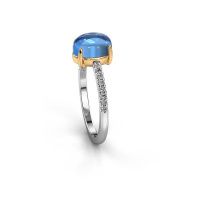 Afbeelding van Ring Becky 585 witgoud blauw topaas 8x6 mm
