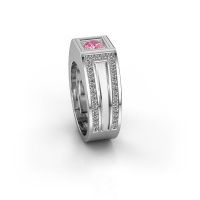 Image of Men's ring lando<br/>950 platinum<br/>Pink sapphire 4.7 mm