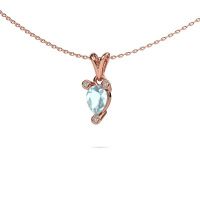 Image of Necklace Cornelia Pear 585 rose gold aquamarine 7x5 mm