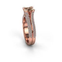 Afbeelding van Verlovingsring Stefanie 2<br/>585 rosé goud<br/>Bruine diamant 1.50 crt