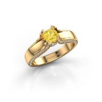 Afbeelding van Verlovingsring Jeanne 1<br/>585 goud<br/>Gele saffier 5 mm