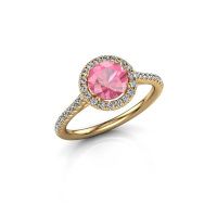 Image of Engagement ring seline rnd 2<br/>585 gold<br/>Pink sapphire 6.5 mm